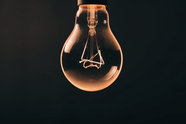 A glowing filament bulb